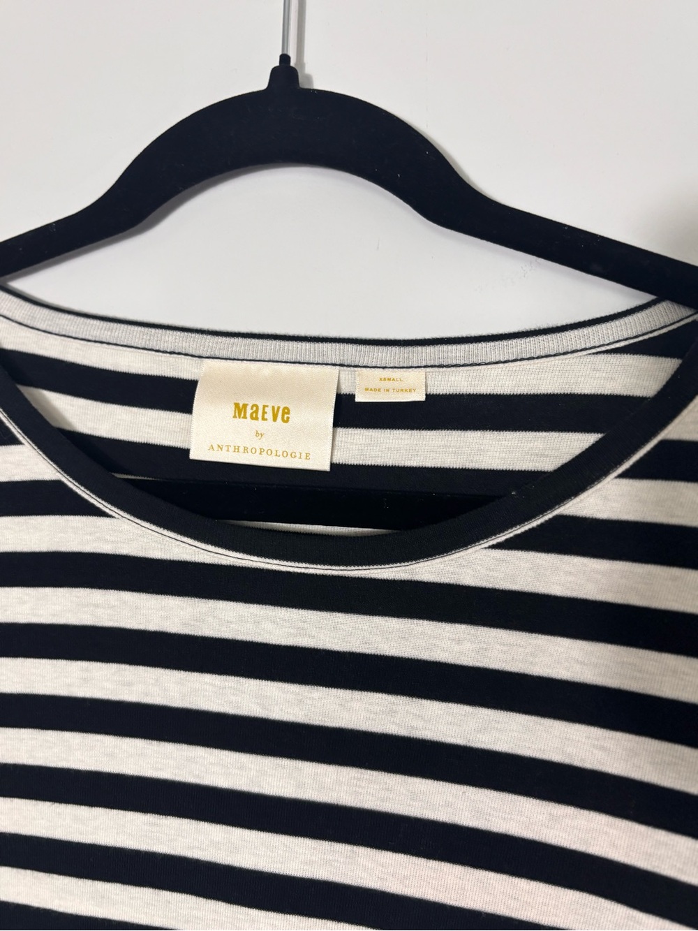 Maeve for Anthropologie Black & White Striped Knit Top – Bell Sleeve | Size XS - Picture 7 of 7